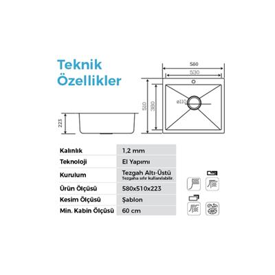Crauf Poli 6301 İnoks Evye
