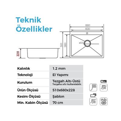 Crauf Poli 6302 PVD Füme Evye