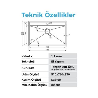 Crauf Poli 6303 PVD Bakır Evye