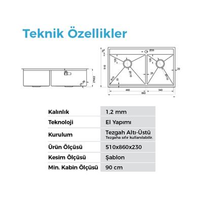Crauf Poli 6311 PVD Bakır Evye