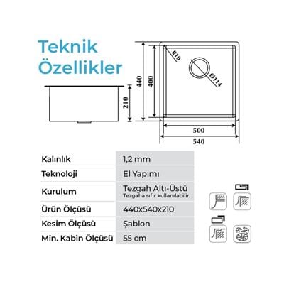 Crauf Stella 4454 İnoks Evye