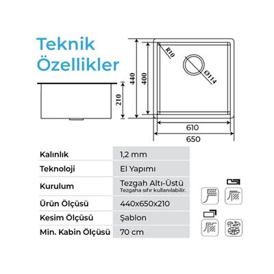Crauf Stella 4465 PVD Altın Evye