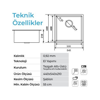 Crauf Venüs 3054 PVD Füme Evye