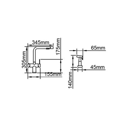Crauf Lusso 4040 Purficion Spiralli Arıtma Uyumlu Evye Bataryası Altın
