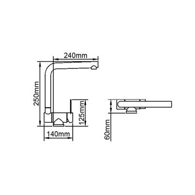 Crauf Pesce 4060 Katlanır Pencere Önü Evye Bataryası Çelik