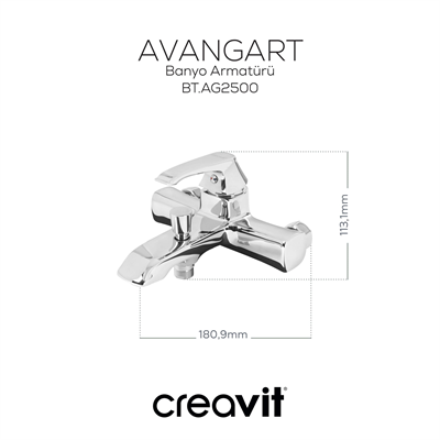 Creavit Avangart Banyo Armatürü Krom