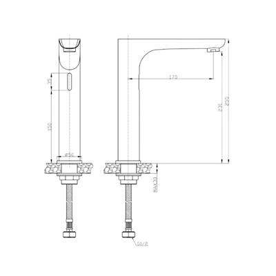 Creavit Techno-XL Fotoselli Uzun Lavabo Armatürü Tek Su Girişli