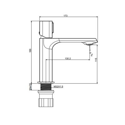 Creavit Alfa Lavabo Bataryası Mat Siyah