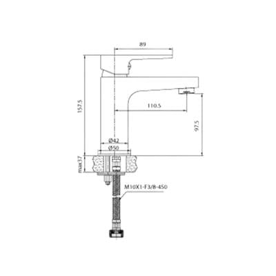 Creavit Sharp Lavabo Bataryası Krom
