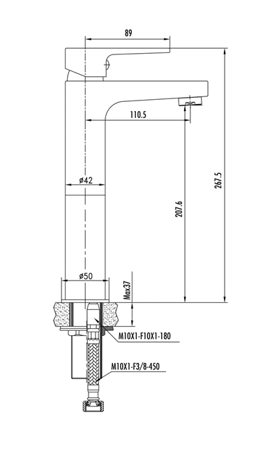 Creavit Sharp Çanak Lavabo Bataryası Rose Gold