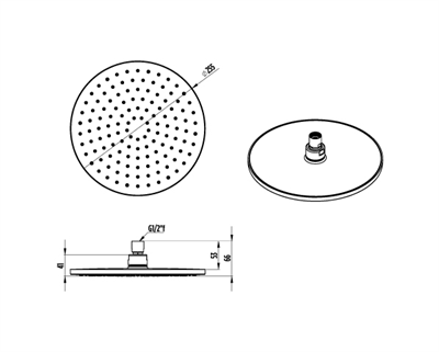Creavit Ankastre Tepe Duşu Yuvarlak DS.SH360