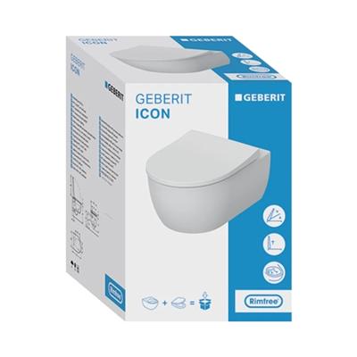 Geberit iCon Rimfree asma klozet, 53 cm + Kapak Dahil