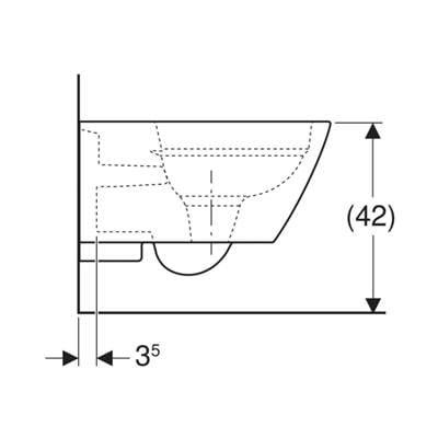 Geberit Smyle Square Rimfree Asma Klozet, 54 cm