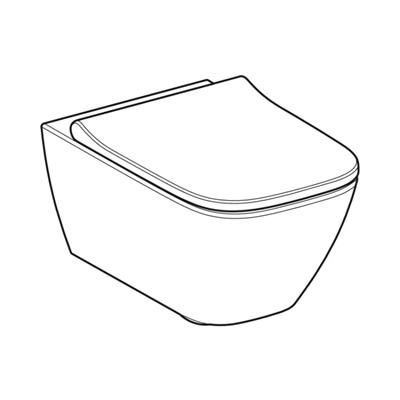 Geberit Smyle Square Rimfree asma klozet, 54 cm + Kapak Dahil