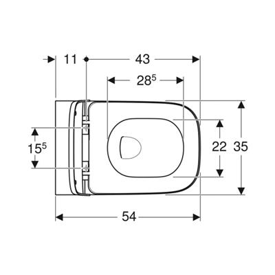 Geberit Smyle Square Rimfree asma klozet, 54 cm + Kapak Dahil