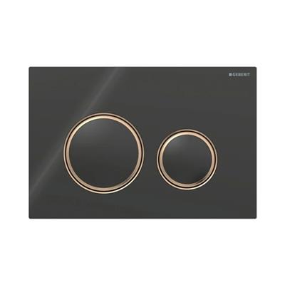 Geberit Kumanda Kapağı Sigma21 - Çift Basmalı -  Siyah Cam / Bronz