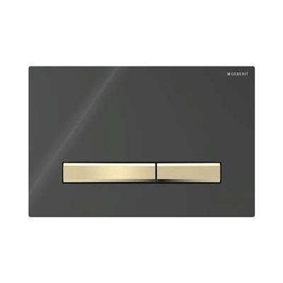 Geberit Kumanda Kapağı Sigma50 - Çift Basmalı - Siyah / Pirinç