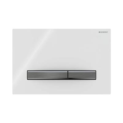 Geberit Kumanda Kapağı Sigma50 - Çift Basmalı - Beyaz / Siyah Krom