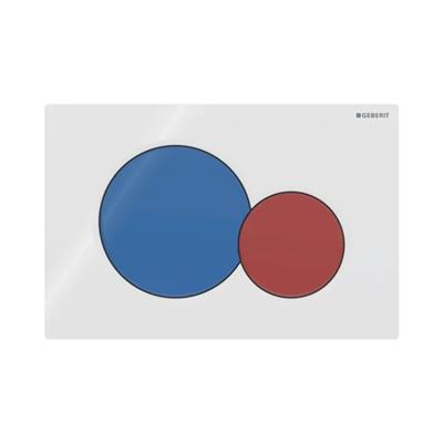 Geberit Kumanda Kapağı Sigma 01 - Çift Basmalı - Beyaz / Mavi - Kırmızı