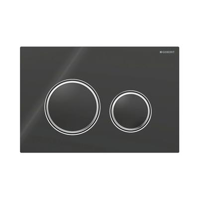 Geberit Kumanda Kapağı Sigma21 - Çift Basmalı -  Siyah Cam / Krom