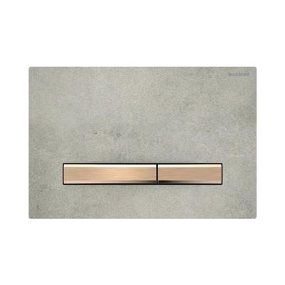 Geberit Kumanda Kapağı Sigma50 - Çift Basmalı - Beton / Bronz