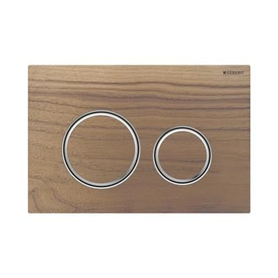 Geberit Kumanda Kapağı Sigma21 - Çift Basmalı -  Ahşap / Krom