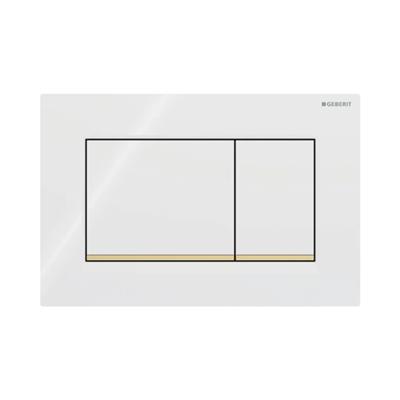 Geberit Kumanda Kapağı Sigma30 - Çift Basmalı - Beyaz / Altın / Beyaz