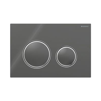 Geberit Kumanda Kapağı Sigma21 - Çift Basmalı -  Antrasit Cam / Krom