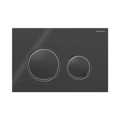 Geberit Kumanda Kapağı Sigma21 - Çift Basmalı -  Siyah Cam/Siyah Krom