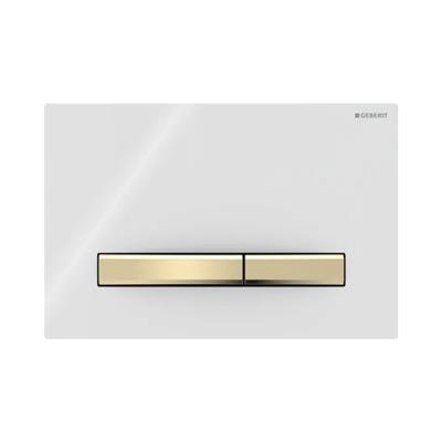 Geberit Kumanda Kapağı Sigma50 - Çift Basmalı - Beyaz / Pirinç