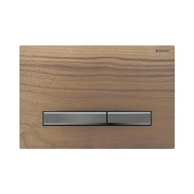 Geberit Kumanda Kapağı Sigma50 - Çift Basmalı - Ahşap / Siyah Krom