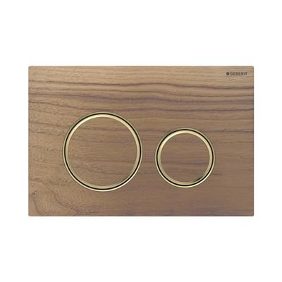 Geberit Kumanda Kapağı Sigma21 - Çift Basmalı -  Ahşap / Prinç