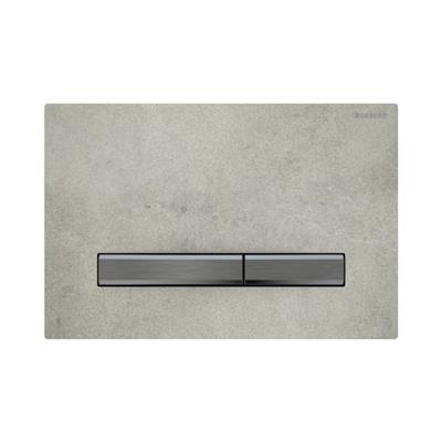Geberit Kumanda Kapağı Sigma50 - Çift Basmalı - Beton / Siyah Krom