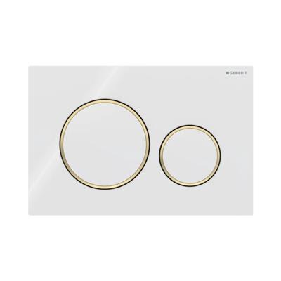 Geberit Kumanda Kapağı Sigma20 - Çift Basmalı - Beyaz / Altın / Beyaz
