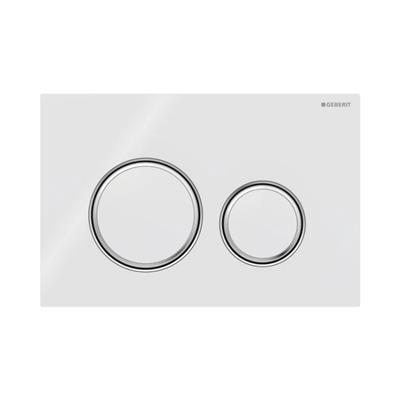 Geberit Kumanda Kapağı Sigma21 - Çift Basmalı -  Beyaz Cam / Krom