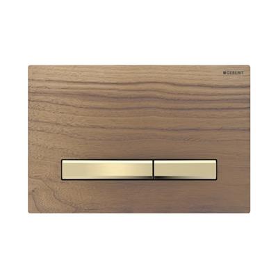 Geberit Kumanda Kapağı Sigma50 - Çift Basmalı - Ahşap / Pirinç