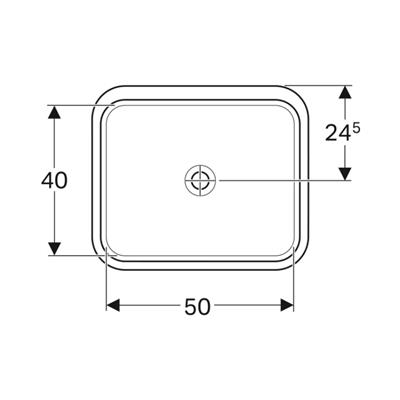 Geberit VariForm Tezgah Altı Lavabo, Dikdörtgen, 50x40 cm (Taşma Deliksiz)