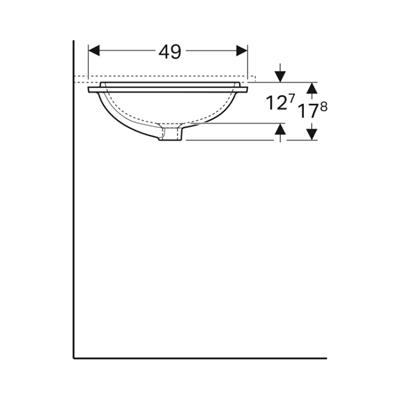 Geberit VariForm Tezgah Altı Lavabo, Dikdörtgen, 50x40 cm (Taşma Deliksiz)