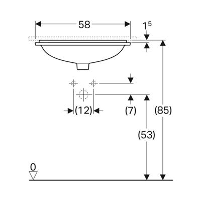 Geberit VariForm Tezgah Altı Lavabo, Dikdörtgen, 50x40 cm (Taşma Deliksiz)