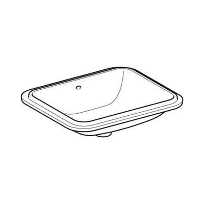 Geberit VariForm Tezgah Altı Lavabo, Dikdörtgen, 50x40 cm (Taşma Delikli)