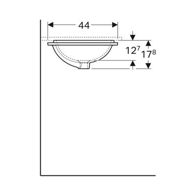 Geberit VariForm Tezgah Altı Lavabo, Dikdörtgen, 45x35 cm (Taşma Deliksiz)