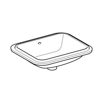 Geberit VariForm Tezgah Altı Lavabo, Dikdörtgen, 45x35 cm (Taşma Delikli)