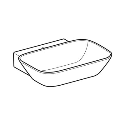 Geberit ONE Çanak Lavabo, Dikey Çıkışlı, 50x42.5 cm, Batarya Delikli, KeraTect