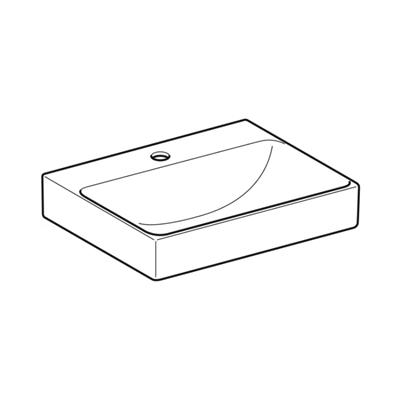 Geberit ONE Çanak Lavabo, Dikey Çıkışlı, 50x40 cm, Batarya Delikli, KeraTect®