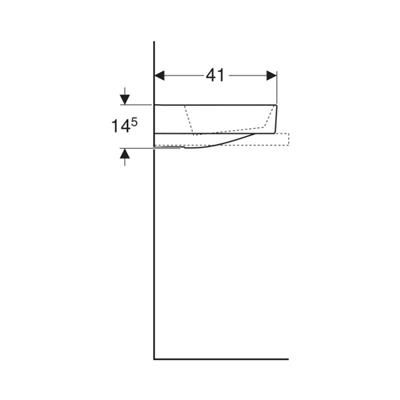 Geberit ONE Çanak Lavabo, CleanDrain, 50x40 cm, Batarya Delikli, KeraTect®