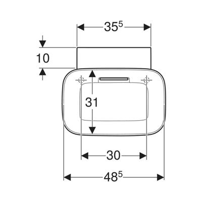 Geberit ONE Çanak Lavabo, CleanDrain, 50x42.5 cm, Batarya Deliksiz, KeraTect®