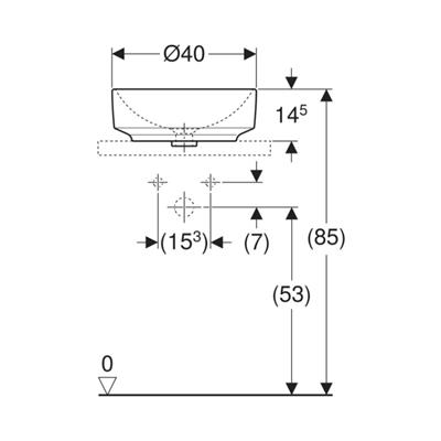 Geberit VariForm Çanak Lavabo, Yuvarlak, D40 cm