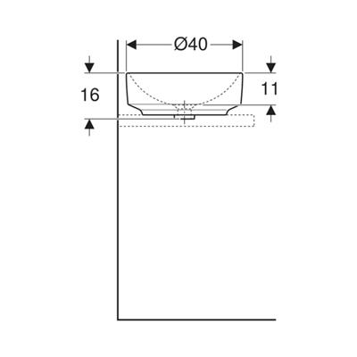 Geberit VariForm Çanak Lavabo, Yuvarlak, D40 cm
