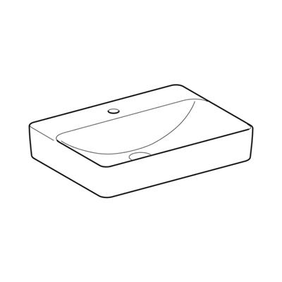Geberit VariForm Çanak Lavabo, Dikdörtgen ve Batarya Banklı, 60x45 cm (Taşma Deliksiz)