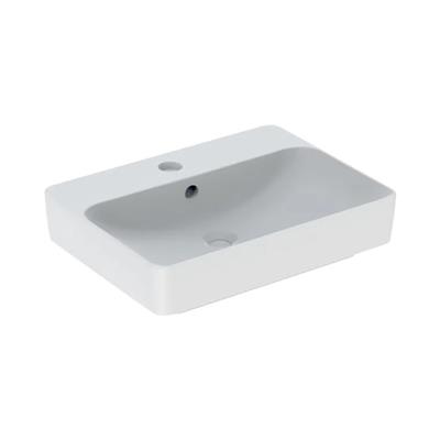 Geberit VariForm Çanak Lavabo, Dikdörtgen ve Batarya Banklı, 60x45 cm (Taşma Delikli)